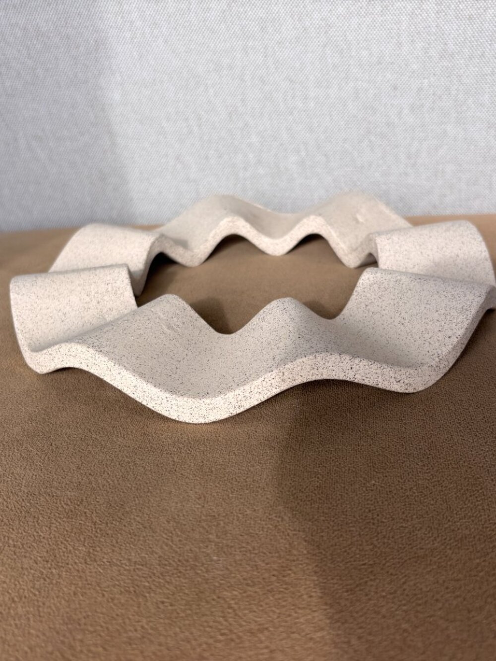 Virginia SIN Stoneware Trivet Organic Wave Shape Handcrafted